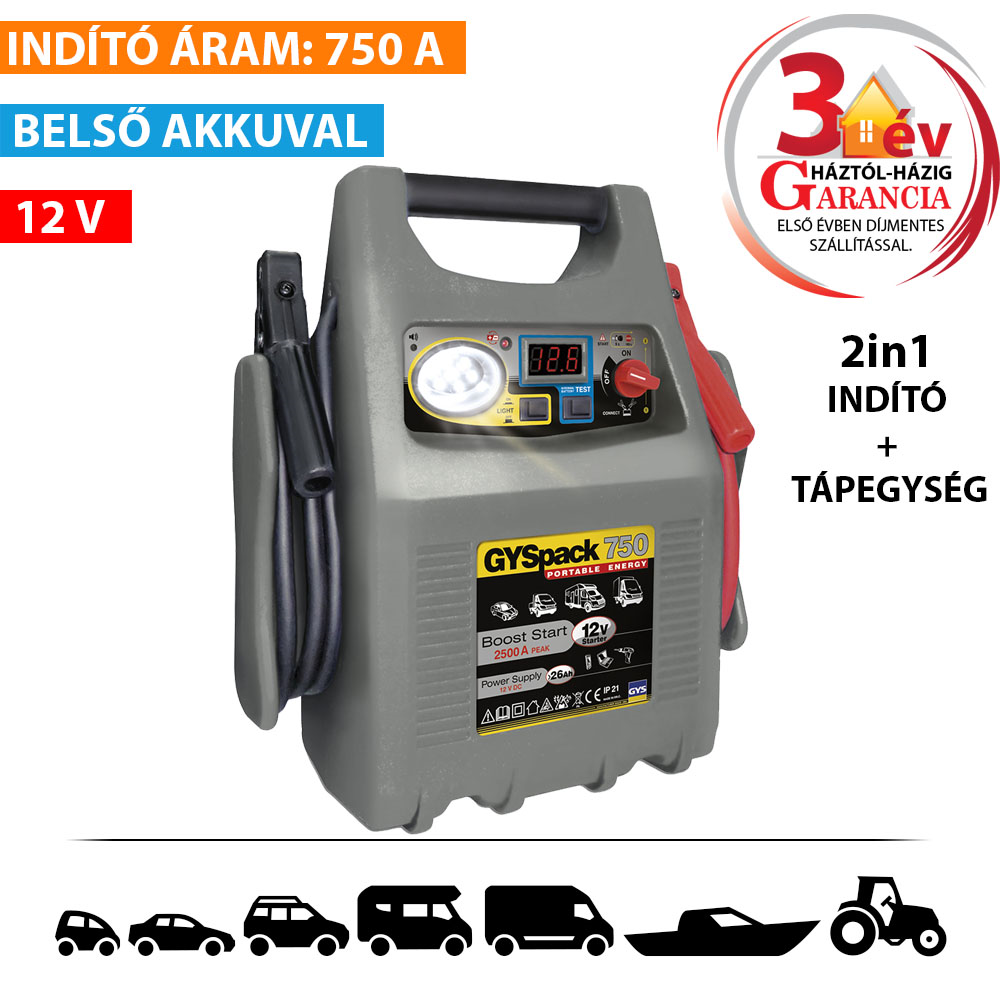 Gyspack 750 akkumulátoros indító termék fő termékképe