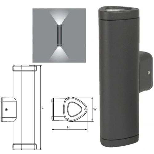 Elmark LED kültéri, falon kívüli lámpatest, sötétszürke, 320 lm, 4000-4300 K, 2x3 W termék fő termékképe