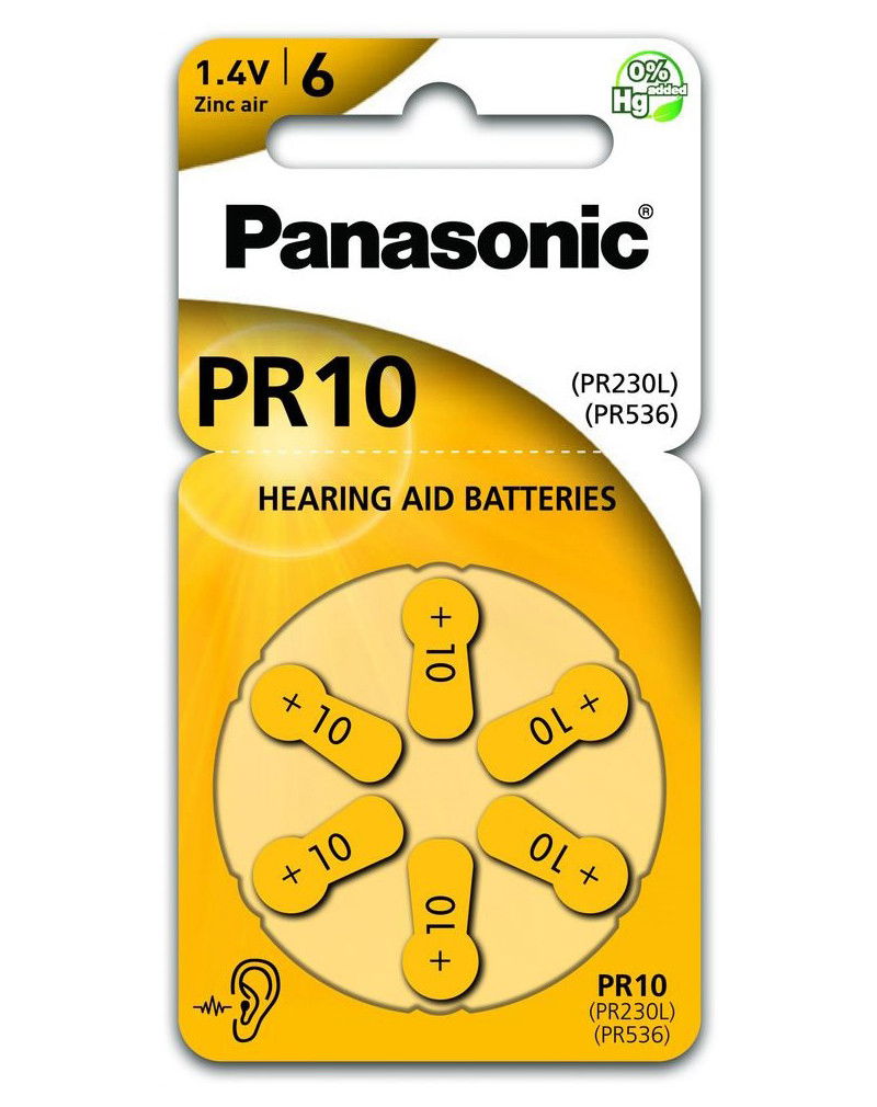 Panasonic PR230/6LB cink-levegő hallókészülék elem, PR10, 6 db/bliszter termék fő termékképe